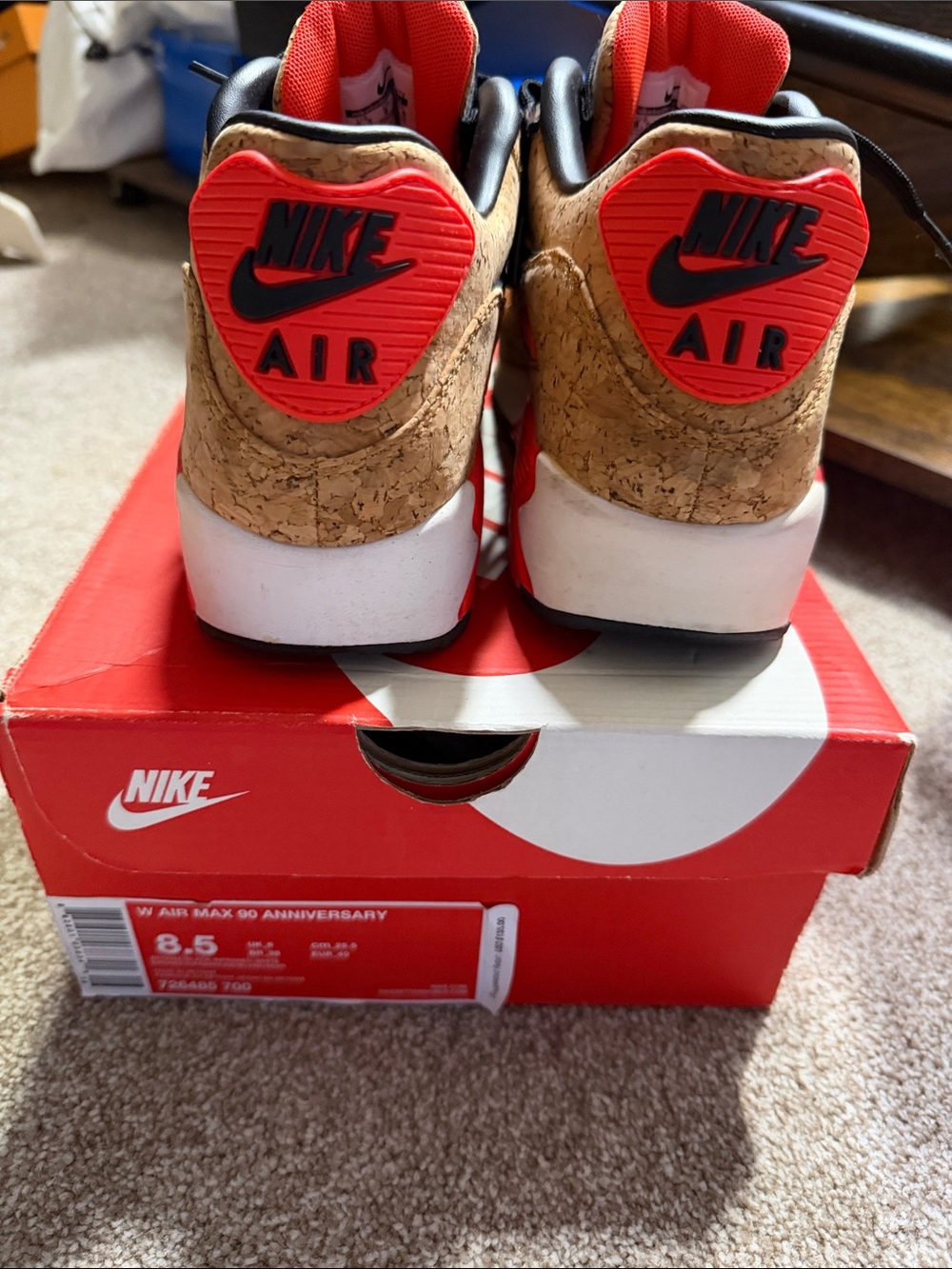 Nike Women’s Cork-Textured Sneakers with Black and Red Accents - Picture 8 of 8